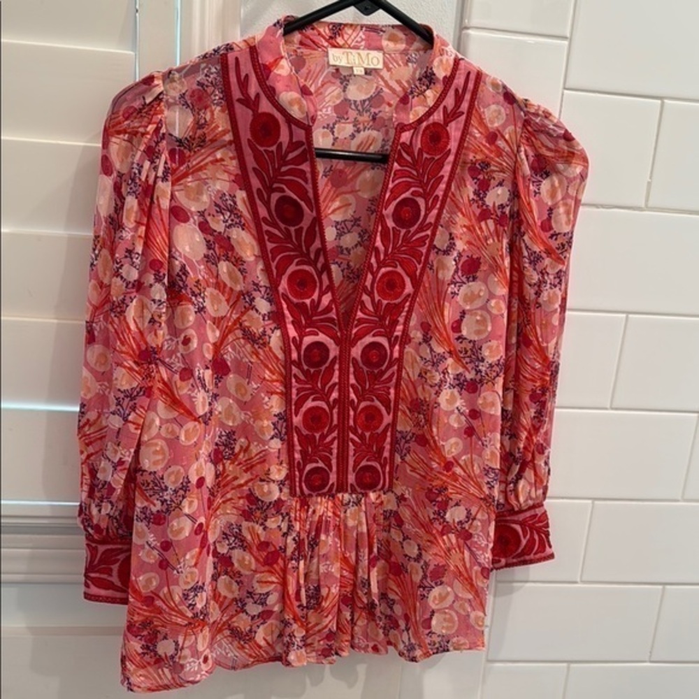 TiMo Women's Pink Floral Top